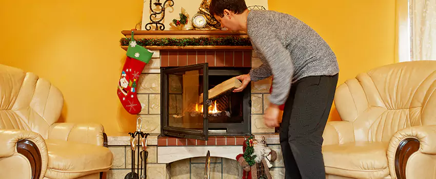 Rusted Metal Fireplace Restoration in Millbrae, California